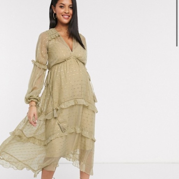 ASOS Gold Maternity Dress - Picture 1 of 4